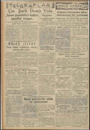  — 2— VAKIT Çi 7 EYLÜL 1934 Japon gazeteleri hattın işgalini 73 numaralı trene taarruz edenler Sövyetler mi, yoksa bizzat -