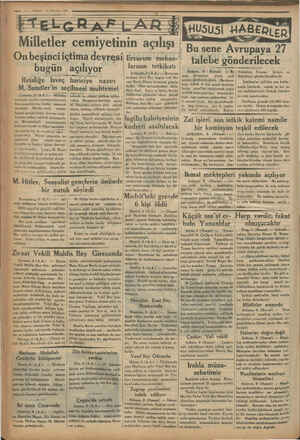    4 — VAKII 10 EYLUL 1934 li Ğİ oi i e — a İY — ee şi — A 5 (| > a Lg İN AA EA oğ2 — İrini iR i Mille bugün Reisliğe İsveç