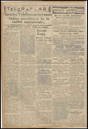  2 — VAKTI 17 EYLÜL 1934 “Harici “Türkiye neşredilmiyen hiç bir taahhüt akdetmemiştir,, # ovyet Cümhuriyetlerinin teşriki...