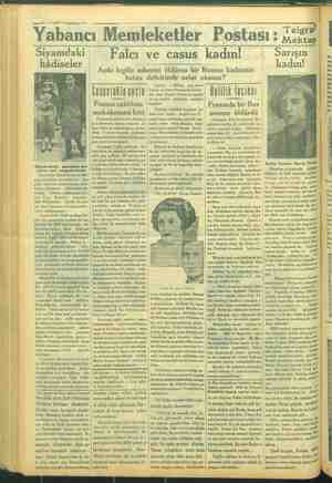   «za 18 — VAKIT 7 Teşrinisani 1924 Yabancı Memleketler Postası : Siyamdaki hâdiseler Siyam yer zevcesile be- Falcı ve casus