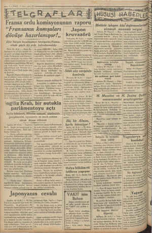    e A, Ky —— ? — VAKİT 21 İkinci teşrin 1934 e ordu komisyonunun raporu ' “Fransanın komşuları © dövüşe hazırlanıyor?,, |...