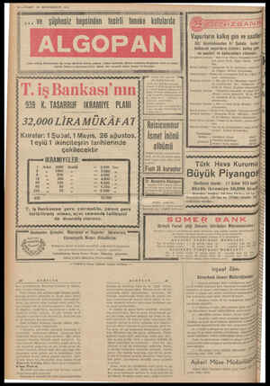  12 — VAKIT 30 İKİNCIKANUN 1935 İDENİZ'BANM İİ öz kalkış gün ve saatle 30/ ikincikânundan 6/ Şubata kadar kalkacak vapurların