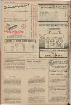  8 — VAKIT5 ŞUBAT 1939 Ba hane bekliyorsunuz? Aksırık öksürük, burun akması, düşkünlük. t. ize müfacaa Sümerbank birleşik...