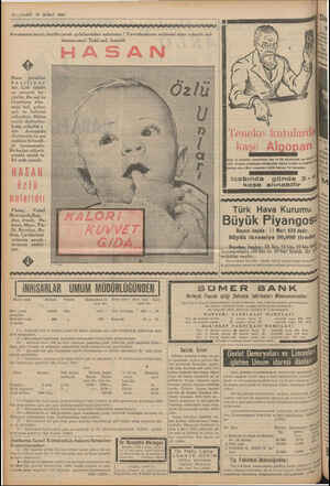    12 — VAKIT 27 ŞUBAT 1939 Avrupanın bayat, kurtlu çocuk gıdalarından sakınınız.! Yavrularınızın midesini abur cuburla dol-