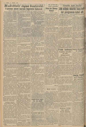    A, 8—VAKMT 9 MART 1939 Madritteki isyaa bastırıldı Frankonun umumi taarruzu bugünlerde başlıyacak banın İspanyanın Londra