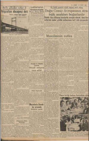         ETTE TATE 3 — VAKIT 27 MART 1935 Berlin yolundan moli 2 Lehistanın Bir Bir İngiliz gazetesi siyasi vaziyeti tahlil...
