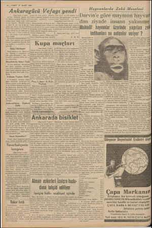  19 — VAKIT 27 MART 1939 Ankaragücü Vefayı yendi | (Baş tarafı 7 wcide) 35 inci dakikada sağdan seri bir Ankara akınmda...