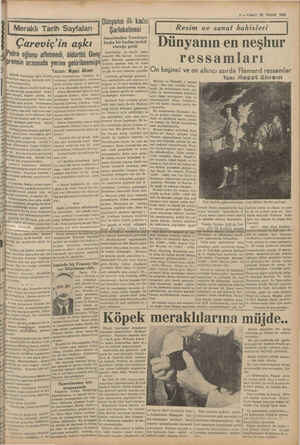  ııı, AL) yekilar, Fakat Etr, be ir Tİ yoktu, n yü? i Meraklı Tarih Sayfaları Çareviç'in aşkı 8iro oğlunu affetmedi, öldürttü.