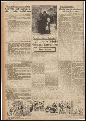  VAKIT NİSAN 1931 Neşriyat kongresi münasebetile Memleket kongre- den neler bekliyor Neşriyat kongresi bir, iki gün sonra...