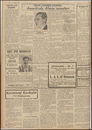  4— VAKIT 18 MAYIS 1938 Tarihten bir yaprak! Hakıkî vakalara lstlnaden ü VAKIT Ç"İ?e"eıer Amerikada Alman casusları kında bir