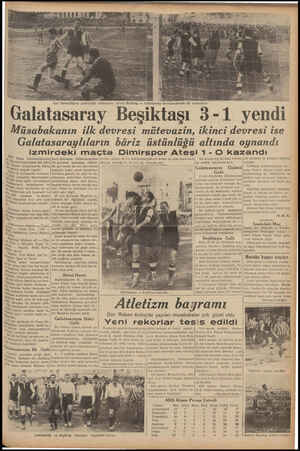  > ? Sarı kırmızılıların galibiyetile neticelenen dünkü Beşiktaş — Gi or ılıman iki Mi Galatasaray Beşiktaşı 3-1 yendi ı...