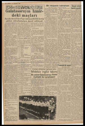  10 — YAKİT 15 HAZIRAN 1935 Galatasarayın İzmir- deki maçları Sarıkırmızılılar Fuar münasebetile tertip * (Baş tim. Onun böyle