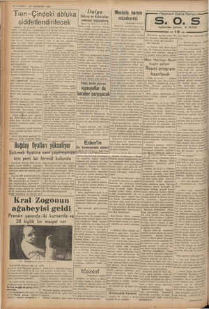  Mİ KAŞ 6 — VAKIT GAEL 17 HAZİRAN 1933 şiddetlendirilecek Tien - Çindeki abluka Italya Bükreş ve Ankaradan malumat içel ig ”