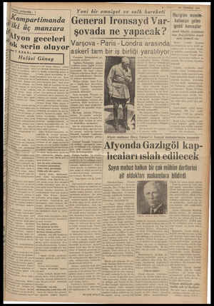    İlay yolunda 77 | Yeni bir emniyet ve sulh hareketi e r 20 TEMMUZ 1939 — var Hariçlen memle- ompartimanda General Ironsayd