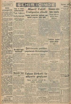  .— VA 9 AGUSTOS 1939 İş Sişlideki tolg santralı. E Kötü em p ganda Ceza V mm mahke 9 hukuk e bii i ye m melerinde M. i ve o