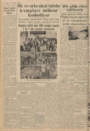    1939 iTik ve orta okul talebe | kampları istikrar î kesbediyor 28 Ağustos Maarif müdürü ; Bay Tevtik Kut © diyorki: | Sile