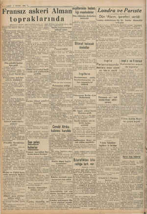    7 EYLÜL 1939 askeri muahedeler Londra ve Pariste Dün “Alarm, işaretleri verildi t O p P d k l d r I n d d zomğd mintakasına