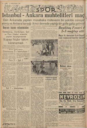    dilci Gi ii 6— YAKIT 16 İKİNCİTEŞRİN 1939 klein mi Istanbul - Ankara muhtelitleri maç Dün Ankarada yapılan müsabaka...