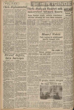    2.—VAKIT 4 ŞUBAT 1940 | POLITİKA| Türk diplomasisi k diplomasisi 'Türk ink değil, fiillere bakanlar Cumhuriyet na li ii. ve