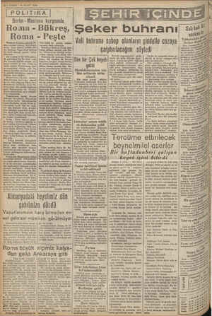    2 — VAKIT 4 MART 1940 |İPOLİTİKA Berlin - Mostova karşısında Roma - Bükreş, Roma - Romanya Kralmın yakımda Ro tnayı ziyaret