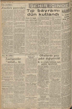    2 -VAKIT 15 MART 1940 Fıkir meseleleri : Anadolu yaz.ıcılarl Sivasta “4 Eylül" adiyle bir mecmua intişar eder, Bu mecmun