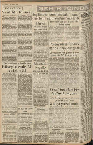  — AOĞN t — VAKIT 18 MART 1940 | POLİTİKA | | Yeni bir Tstanbulda bir tersane yapıla . cak. Tafsilâtmı — gazetelerde oku...