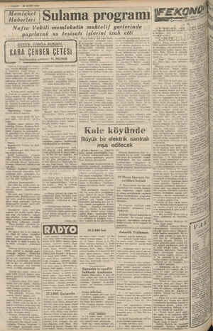  1 —YVAKIT 26 MART 1940 Memleket Haberleri ....u-.—.ı-ı Veti  Sulama programı Nafıa Vekılı memleketin muhtelif yetlerinde...