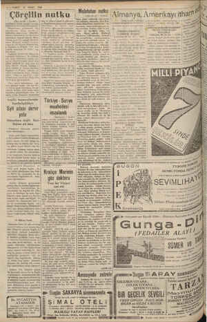  4—VAKIT 31 MART 1940 Çörçilin nutku | (Baş tarafı 1 incide) zırlıklarını ikmaj etmişler ve mü. dafaalarını...