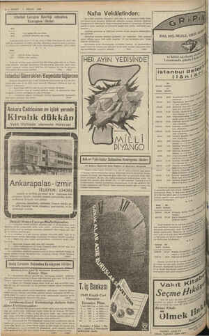    —eemn 6— VAKIT i NİSAN 1940 istanbul Levazım Amirliği Komisyonu ilânları satınalma Kilo 5 milimetre saç levha, ,32...