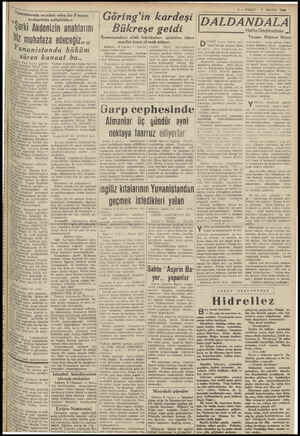  ÜTL—— — —— Tnanistanda seyahat eden bir Fransız U muharririn anlattıkları Şarki 3—YAKIT 7 MAYIS 1940 DALDANDALA Hafta...