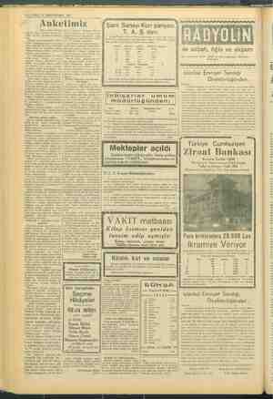    6 — VAKTI 15 BİRİNCİTEŞRİN 1940 Anketimiz (Baş tarajı I incide) “dan Bay Mesut Selenle muharriri mizin yaptığı görüşmeyi