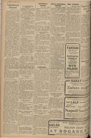    <A RAM * — VARIT 23 MART 194) Amerikanın Yugoslavya vaziyeti (Bas tarafı 1 incide) (Baş tarafı 1 incide) — Görünüş, mu- var