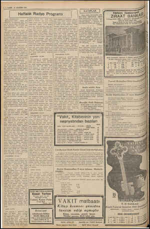  $ — VAKTI 31 AĞUSTOS 1913 Haftalık Radyo Programı Sayın dinleylellerirsta Mayıstanberi tatbik — edilen söz programları, 30