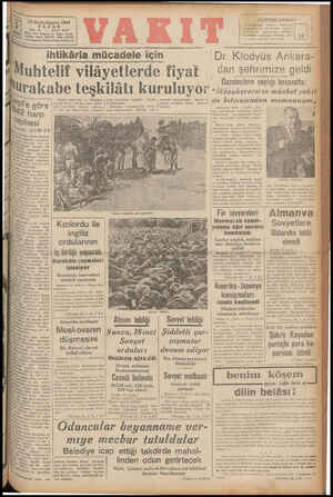  YL: * : Ankara Tele. İstanbul V Mare evi G. Va Telatanz Tönee (24370), Vakıt—Posta kutusu: 4€ 12 Birinciteşrin 1941 PAZAR >