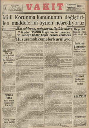    rm Söyası 6 Şubat 1942 — CUMA 3 YIL: 25 * SAYI: 38680 idare evi: Ankara O, Vakıt :'(!ll'llf FPelefoni Tdare (24870), Yazı