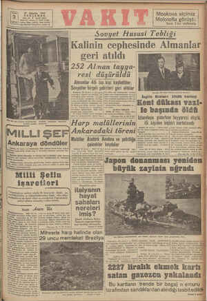  e N. RR e (Sayı) O 27 Ağustos 25 : Ankara C, : Gi — teda, bime iie 1942 Vakıt Yurdu e Idar Curuş Telefon; ai (24310), Yazı