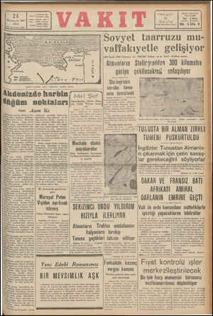  24 lkin:iıqrin 1942 SALI Ai 265SAYI: 8909 Posta velg Şimmali atrikada harp lanre !'l'[ YAKT v | Ankara el YAKT Yurdı Kutunüz