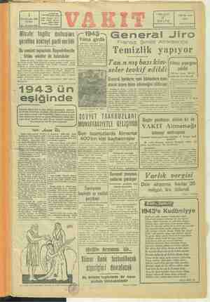    sk ) Hergün 1942 de .neler oldu? Sayfa ç sayısı Heryerde 5 Kuruş Yazısı 2 nel sayfada Misafir Ingiliz mebusları /— 1943 —