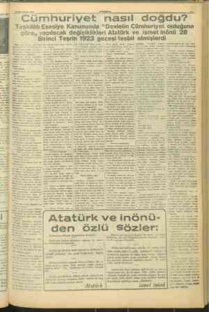    ES 0 Birincitterin TEZ Cümhnuriyet “nasıl doğdu? Teşkilâtı Esasiye Kanununda “Devletin Cümhuriyet olduğuna göre,, yapılacak