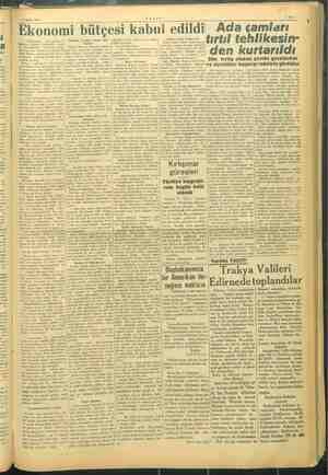    kkk pe — — . — z aa m Nİ ZT Mayıs 1945 .VARIT— —.— İ Ekonomi bütçesi kabul Ada çamları Başı inci Bakanın tatmin edici...