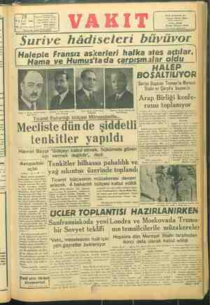  br) ar 3 2 9 (Ankara cad. a İdare evi! VAKIT Yurdu NAYIS 1945 Posta Kutusu: İst, # SALI Telg. ei mi i 0 (idare) YEL; 28 *...