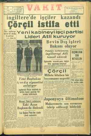    lm ime > . — 535 ( İdare evil Ankara b VAKIT Yurdu Köylü çiftçi neslinin e ğe ara A TEMMUZ 1945 Posta Kutusu: Ist, 46...