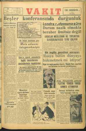    -— Burif disi # ies” yeti Sİ ida Ankara cad dare €Vİ VAKIT Yurdu EYLUL 1945 osta Kutusu: İst, 4€ SA e va nbu YIL: 28*5 :