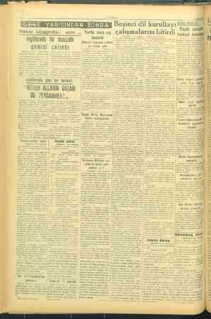       sonr. . Rekor Uçağından .i Yurtta kara tik —VABIT. 'GCEGE YARISINDAN SONRA Beşinci dil kurultayı Haher.er enini Küçük