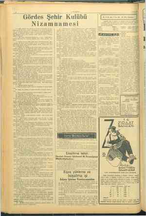    TRT z İN ra sap ağmeliin. —VAKIT - Gördes Şehir Kulübü Nizamn ame si r Kulübü — altında bir Kulüp kurulmuştur. Bu ku- übün