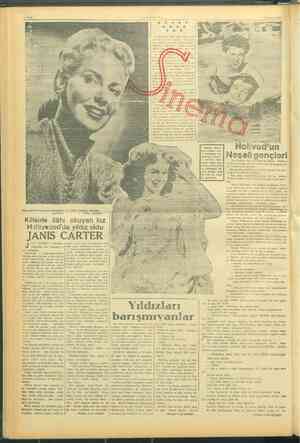     e RE Janis Carter'in bu gülüşü hayatından gösteriyor Kiliside ilâhi okuyan kız Holliywood'da yıldız oldu JANIS CARTER ANİS
