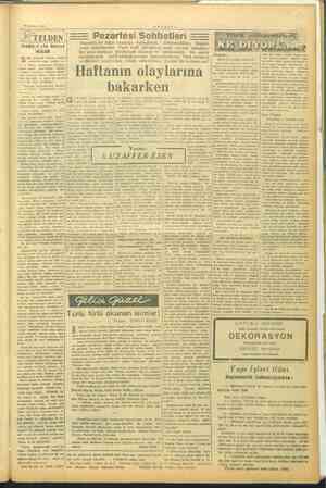    10 Haziran 1946 Muha:r rin Karısı ON günle, muharrirlerden birinin | kari sw da ölünce, mesini satışa thaf görülmüş Yanımda