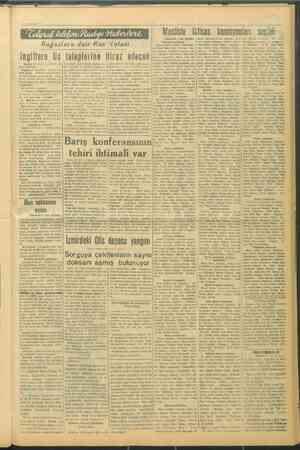    ingiltere ÜS Londra, 12 (A.A) — Londra rad yosu bildiriyo: Boğazların ni tanzim eden 1936 tarihli (o Montrö mukavelesinin