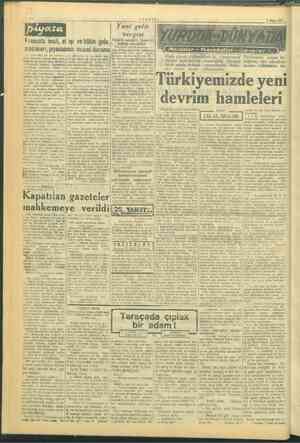  —VARIT« Yeni gelir Francala imali, et işi ve bütün gıda maddeleri, nmumi m mlm ve si söyliyebiliriz ki, Cumhuriyet T yal ko-