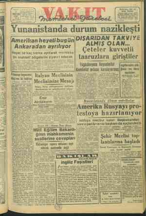 Vakit Gazetesi 3 Haziran 1947 kapağı